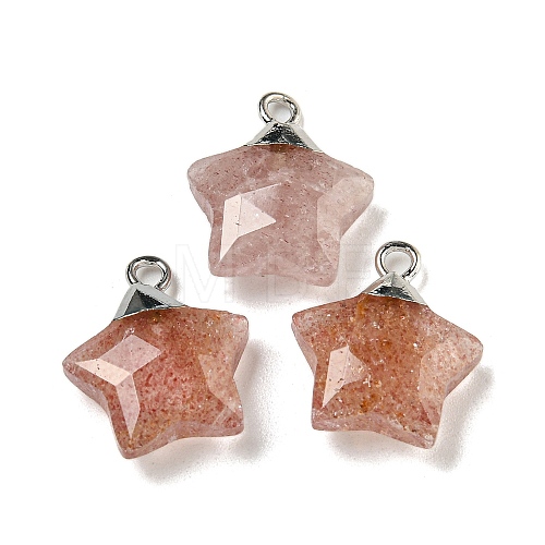 Natural Strawberry Quartz Pendants G-P540-01P-08-1