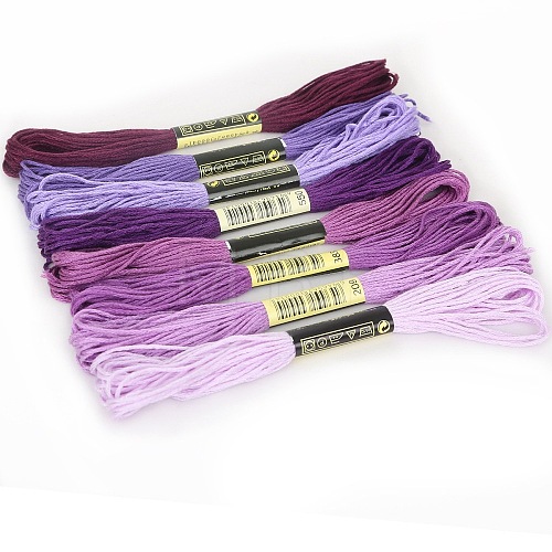 8 Skeins 8 Colors Gradient Color 6-Ply Cotton Embroidery Floss PW-WG66837-07-1