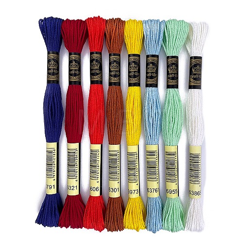 8 Skeins 8 Colors 6-Ply Crochet Threads PW-WG76952-01-1