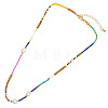 Bohemian Glass Seed Beads & Imitation Pearl Beaded Necklaces for Women JZ7390-1-2