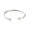 Non-Tarnish 304 Stainless Steel 3 Line Open Cuff Bangles for Women BJEW-S155-01P-3