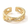 Rack Plating Brass Micro Pave Cubic Zirconia Open Cuff Rings RJEW-K266-09B-G-2