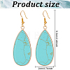 2 Pairs 2 Style Synthetic Turquoise & Natural Howlite Teardrop Dangle Earrings EJEW-AN0002-33-2