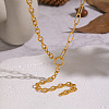 304 Stainless Steel Mixed Chain Y Tassel Necklaces for Women NJEW-Z111-04G-1