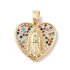 Brass Cubic Zirconia Pendants KK-Z050-10G-02-1