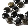 Natural Golden Sheen Obsidian Bead Strands G-C116-A07-01-4