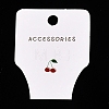 Folding Cherry Pattern Paper Jewlery Display Cards for Necklaces CDIS-T004-23-3