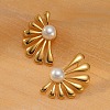 304 Stainless Steel ABS pearl Stud Earrings EJEW-S226-07G-02-1