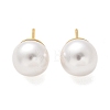 Brass ABS Imitation Pearl Stud Earrings EJEW-B132-01C-G-4