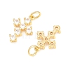 Easter Brass Micro Pave Clear Cubic Zirconia Pendants KK-P353-09G-2