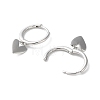 925 Sterling Silver Heart Hoop Earrings EJEW-P296-16P-2
