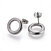 304 Stainless Steel Stud Earrings & Pendant Necklaces Jewelry Sets SJEW-L136-10-5