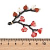 Glass Seed Beaded & Natural Red Jasper Big Pendants PALLOY-MZ01388-01-3