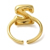 Initials Brass Open Cuff Ring for Women RJEW-N046-02Z-G-3