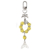 Glass & Cat Eye & Alloy Pendant Decorations HJEW-YW00485-03-1