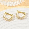 Brass Micro Pave Cubic Zirconia Hoop Earrings KK-CBA30C7-23G-2