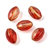 Baking Paint and Golden Metal Enlaced Glass Beads GL-CBA1477-08D-1