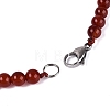 Natural Carnelian(Dyed & Heated) Round Beaded Fan Bib Necklaces NJEW-N064-04G-4