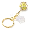 Glass Seed Bead Cube with Acrylic Star Keychain KEYC-MZ00027-6