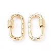 Brass Micro Pave Cubic Zirconia Screw Carabiner Lock Charms X-ZIRC-L093-58A-G-3