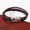 Braided Microfiber Leather Cord Bracelets for Women Men BJEW-D304-17P-03-5