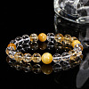 Natural Citrine Round Beads Stretch Bracelets WG049BD-09-1