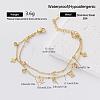 304 Stainless Steel Pave Clear Cubic Zirconia Charm 2-Strand Bracelets for Women VY6048-2-1