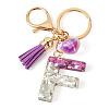 Alloy Resin Heart Keychains KEYC-TADJ0002-01G-F-2