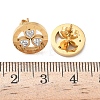 Ring with Clover 304 Stainless Steel Polymer Clay Rhinestones Stud Earrings EJEW-G453-04G-5