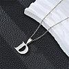 201 Stainless Steel Crystal Rhinestone Initial Pendant Necklaces FS-WG28760-04-1