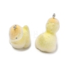 Flocking Opaque Resin Pendants RESI-F064-A12-2