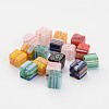 Handmade Millefiori Glass Cube Beads X-LK-P016-M-2