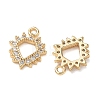 Brass Micro Pave Clear Cubic Zirconia Charms KK-D261-10G-2