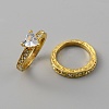 2Pcs 2 Style Cubic Zirconia Heart Finger Rings RJEW-WH0016-02G-02-3