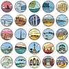 Travel Theme Round Dot PVC Scenery Sticker Rolls STIC-PW0011-04-2