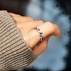 Wave Shaped 925 Sterling Silver Micro Pave Cubic Zirconia Finger Rings FS-WGA19D0-02-3