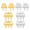 8Pcs 4 Styles Brass Slide Lock Clasps KK-PH0014-83-1