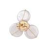 Shell Pearl Flower Stud Earrings with Brass Pin for Women EJEW-JE04829-5