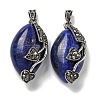 Dyed Natural Lapis Lazuli Horse Eye Pendants G-F766-01AS-05-1