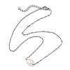 Natural Pearl Rice Pendant 304 Stainless Steel Satellite Chain Necklaces for Women NJEW-JN06149-02-3