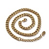 Ion Plating(IP) 304 Stainless Steel Diamond Cut Cuban Link Chain Necklace NJEW-D045-09G-2