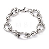 304 Stainless Steel Round Link Chain Bracelets BJEW-I293-01P-1