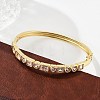 Brass Micro Pave Clear Cubic Zirconia Hinged Bangles for Women BJEW-K274-10G-3
