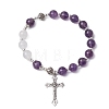 Natural Amethyst Beaded Bracelets BJEW-TA00564-01-2