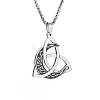 Viking Triskelion Knot Moon 201 Stainless Steel Pendant Necklaces for Men FS-WG9ED82-01-5