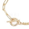 Brass Micro Pave Clear Cubic Zirconia Heart & Ring Link Bracelets BJEW-JB13159-4