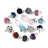 Natural & Synthetic Mixed Stone Faceted Star Cut Round Charms G-T144-70M-1