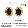 304 Stainless Steel Oval Stud Earrings HC0211-2-1