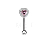 Titanium Alloy Pink Cubic Zirconia Eyebrow Curved Barbell Rings WGA8E4A-05-1