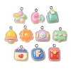 Opaque Resin & Glitter Powder Pendants RESI-B044-14P-1